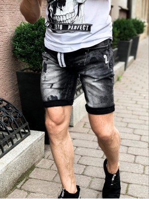 Juodi džinsiniai šortai
