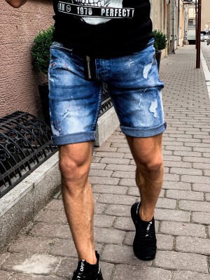 Mėlyni džinsiniai šortai